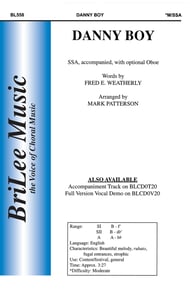 Danny Boy SSA choral sheet music cover Thumbnail